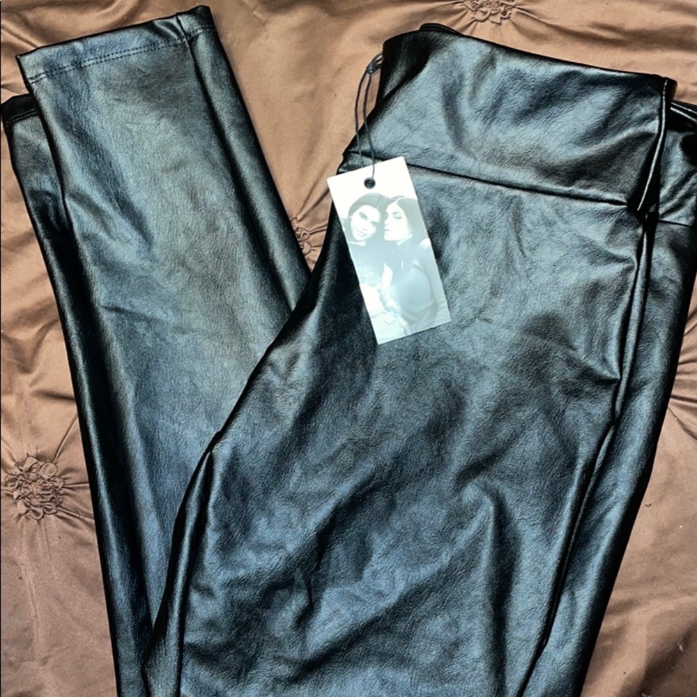 Faux leather pants